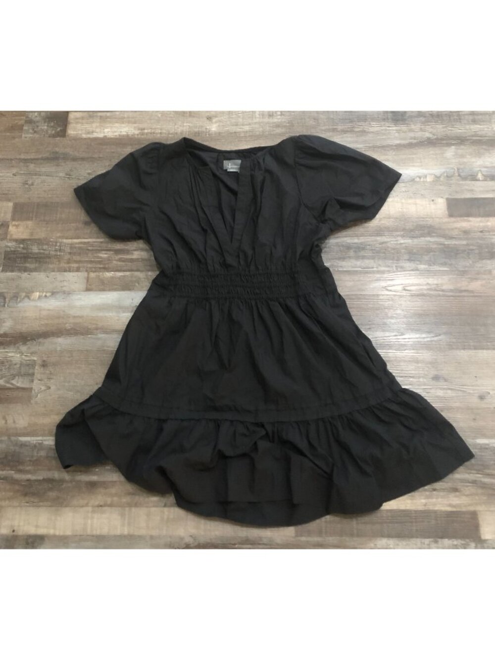 Anthropologie Somerset Mini Dress Black XL Tiered Poplin